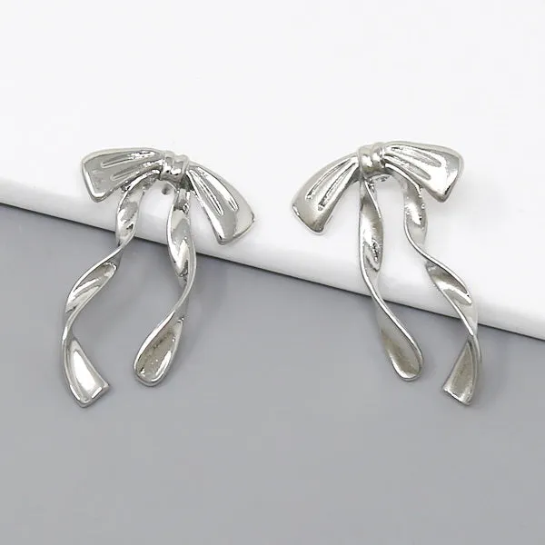 Bow Metal Drop Earrings