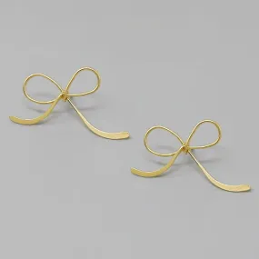 Bow Metal Wire Drop Earrings