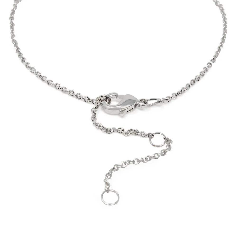 Bright Star Necklace CZ Pave Rhodium Plated