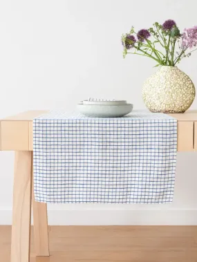 Check Linen Table Runner