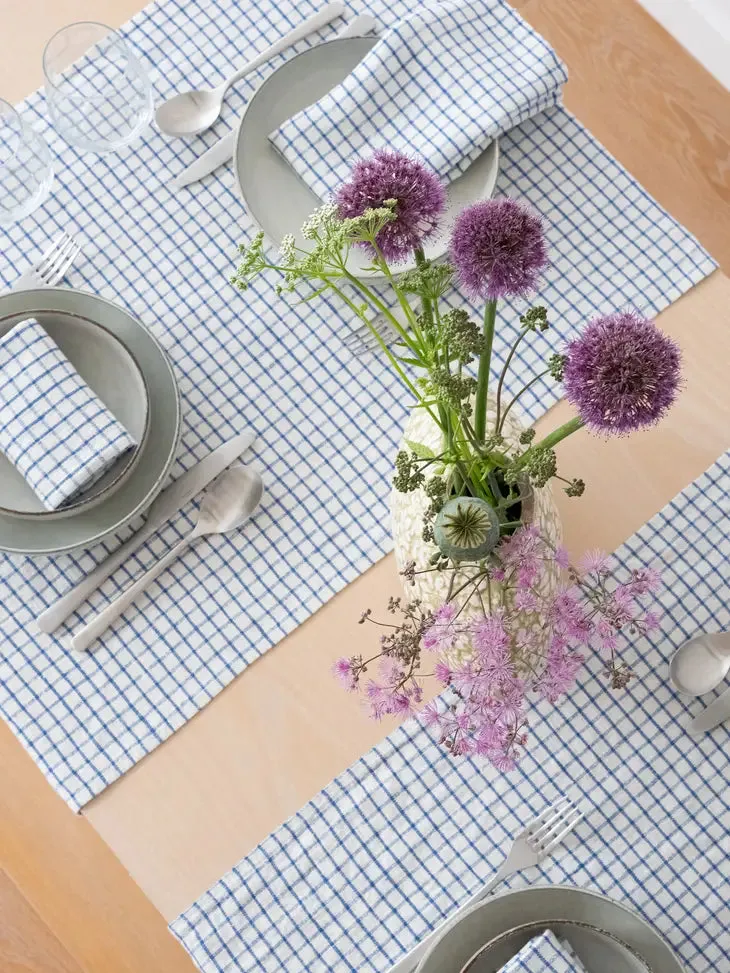 Check Linen Table Runner