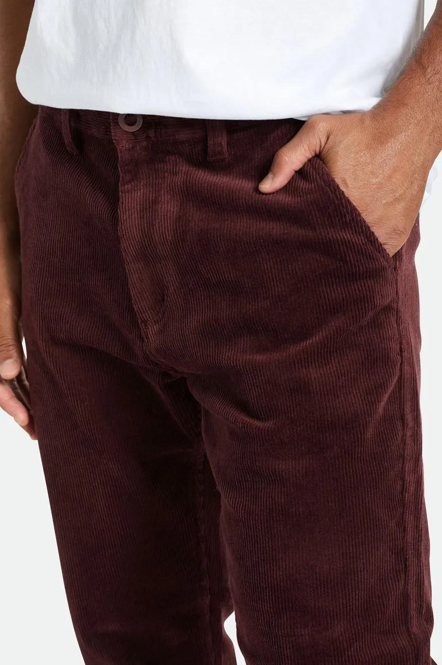 Choice Chino Regular Pant - Mahogany Cord