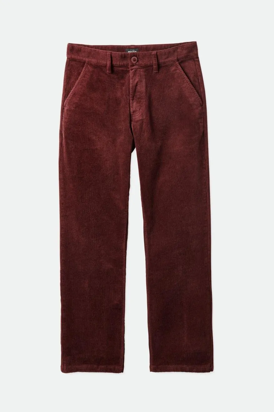 Choice Chino Regular Pant - Mahogany Cord