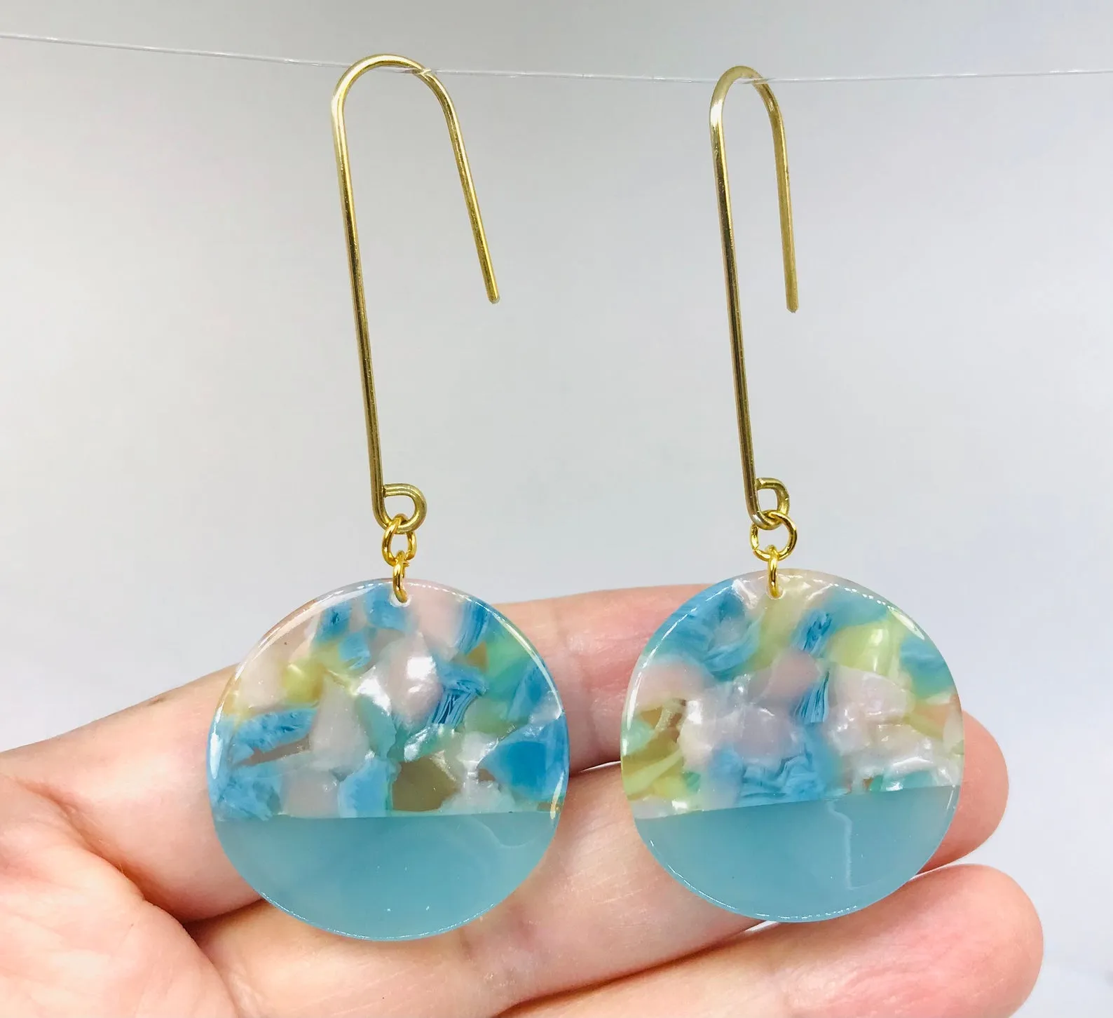 Circle Acrylic Disc Earrings, Resin Geometric Earrings wholesale lot