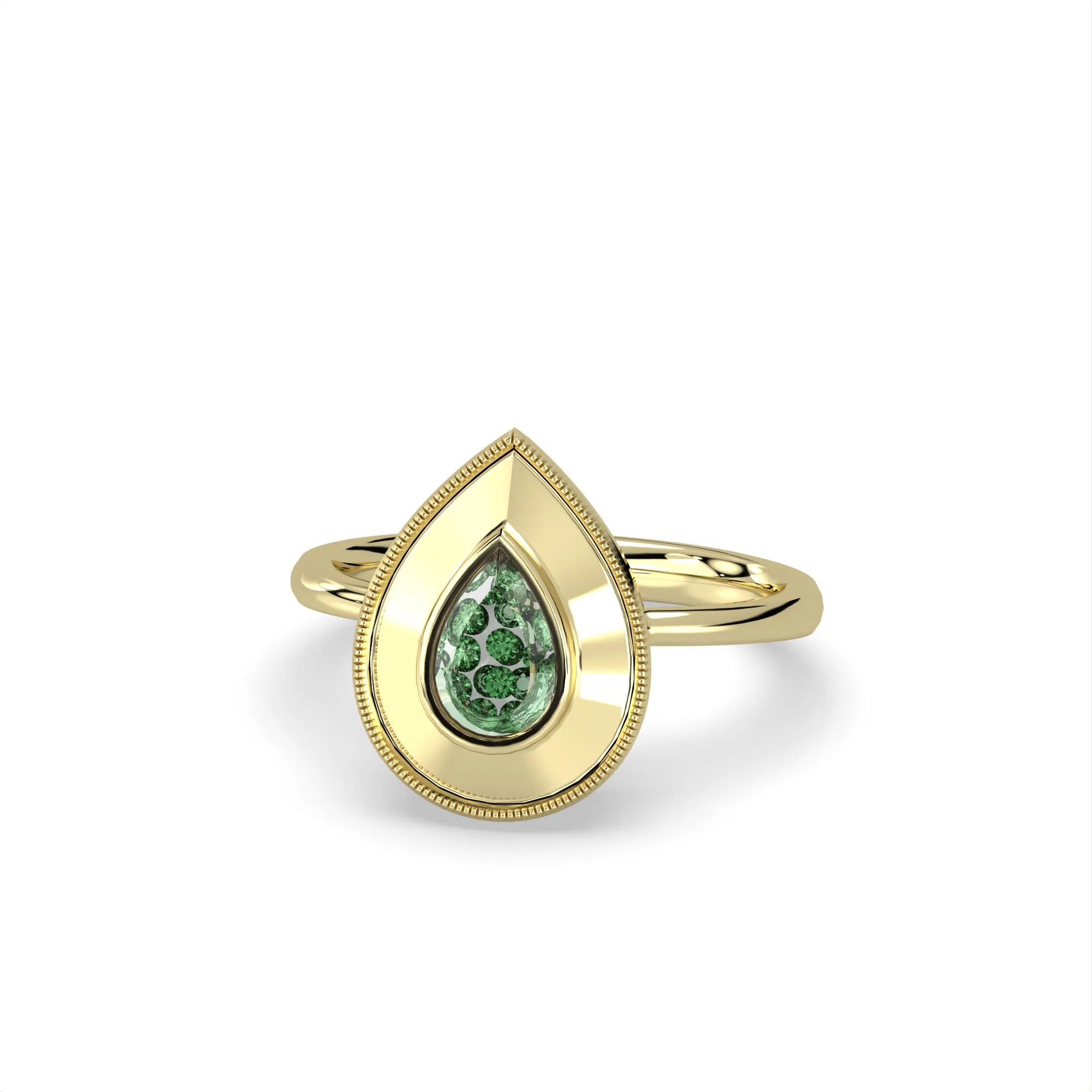 CLART  - Gatsby Pear Cut Emerald Shaker Ring