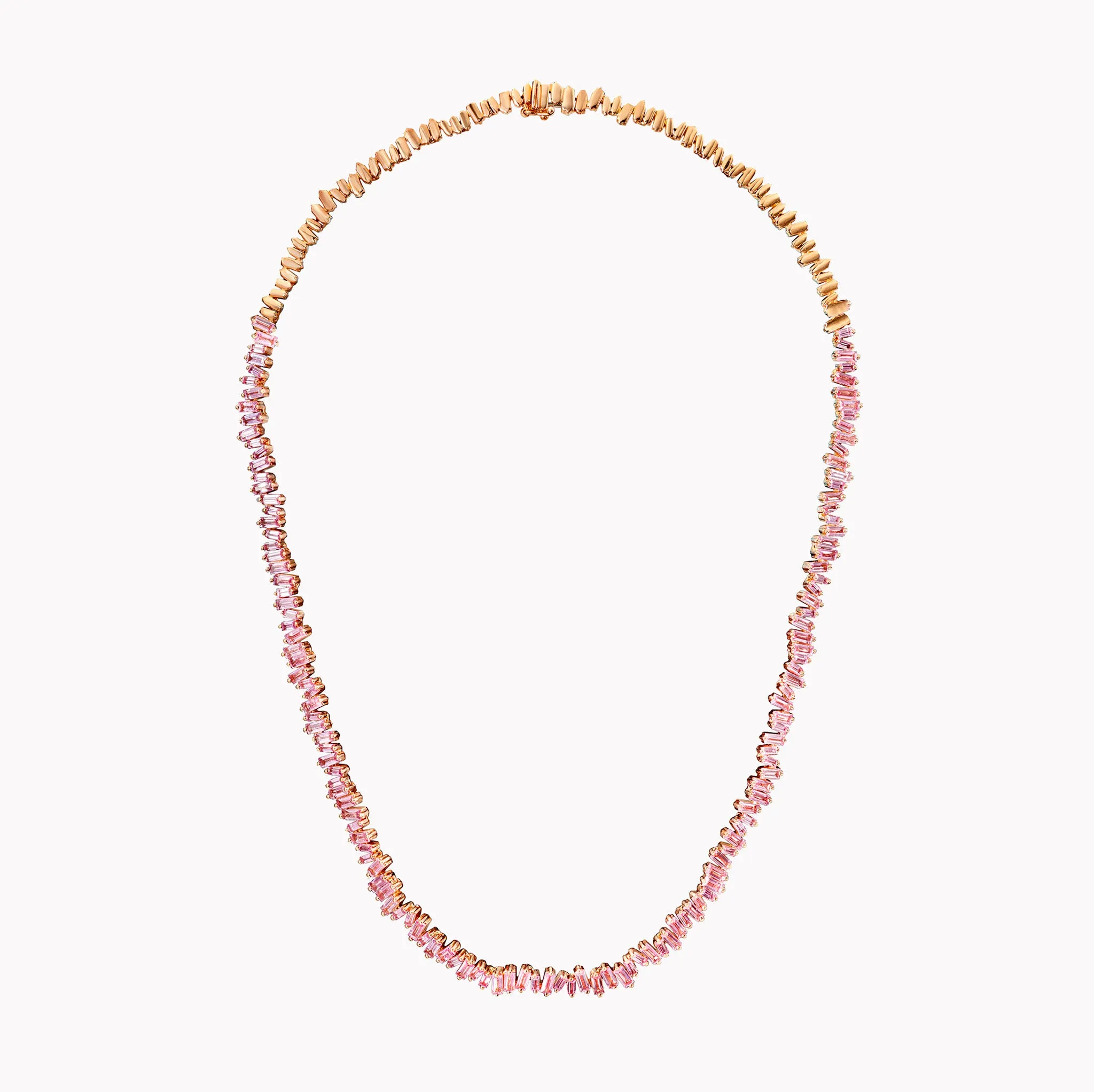 Classic Pink Sapphire Tennis Necklace