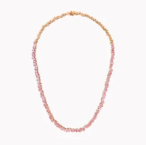 Classic Pink Sapphire Tennis Necklace