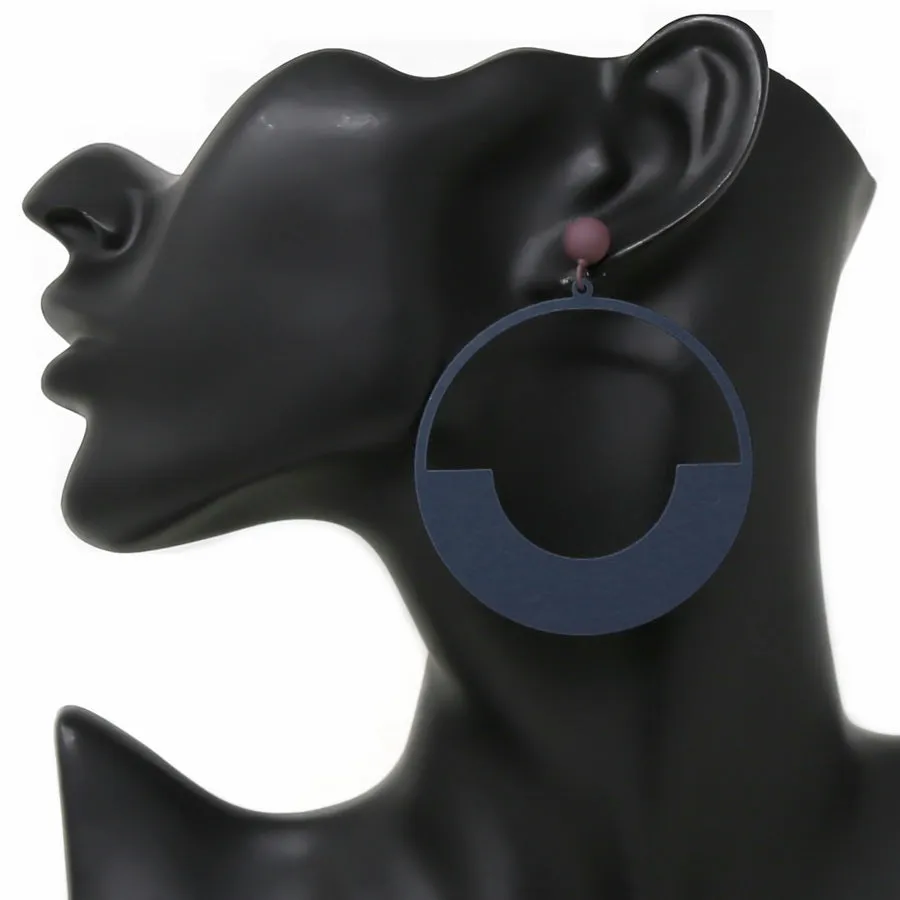 Color Dipped Metal Hoop Drop Earrings