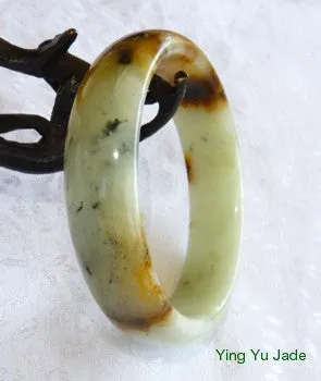 Colors of Earth Chinese River Jade Bangle Bracelet 60mm (NJ2382)