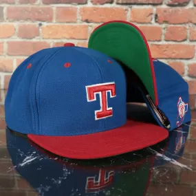 Cooperstown Texas Rangers Blockhead Green Bottom | Two Tone Blue on Red Snapback Hat