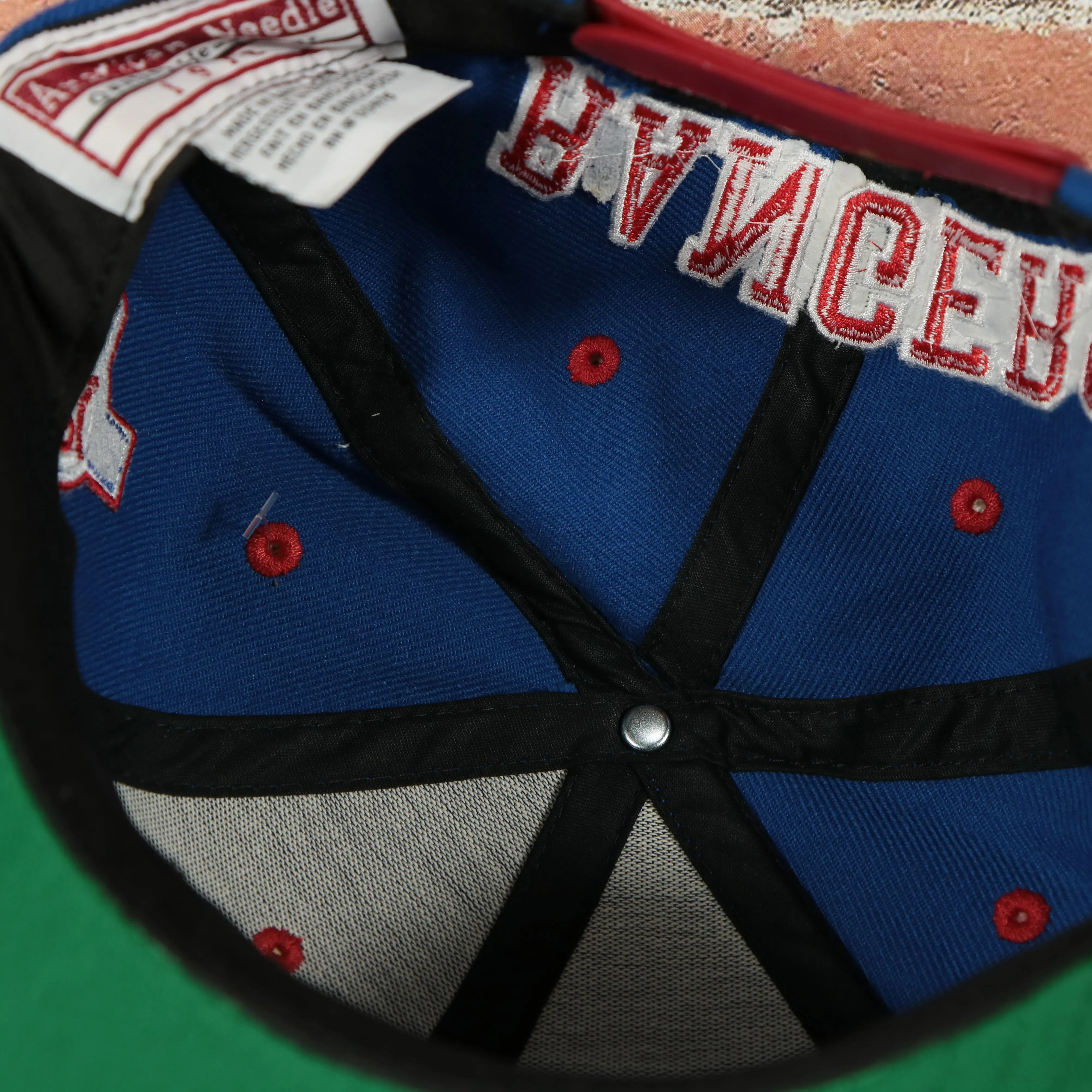 Cooperstown Texas Rangers Blockhead Green Bottom | Two Tone Blue on Red Snapback Hat