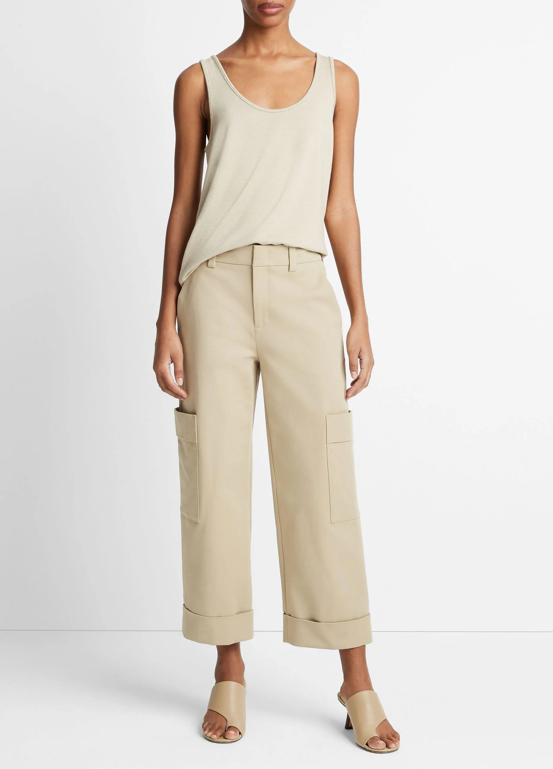 Cotton Cropped Utility Pant