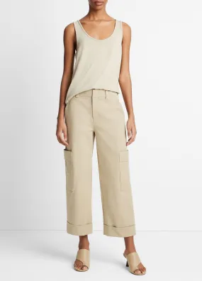 Cotton Cropped Utility Pant