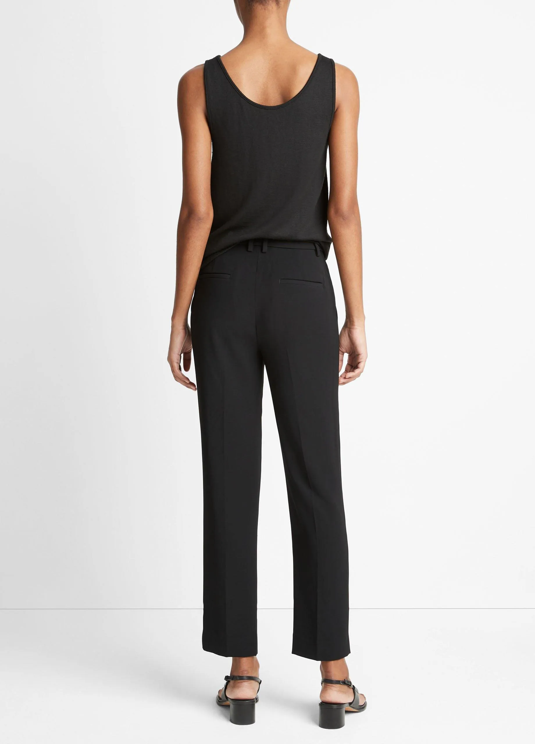 Crepe Tailored Straight-Leg Pant