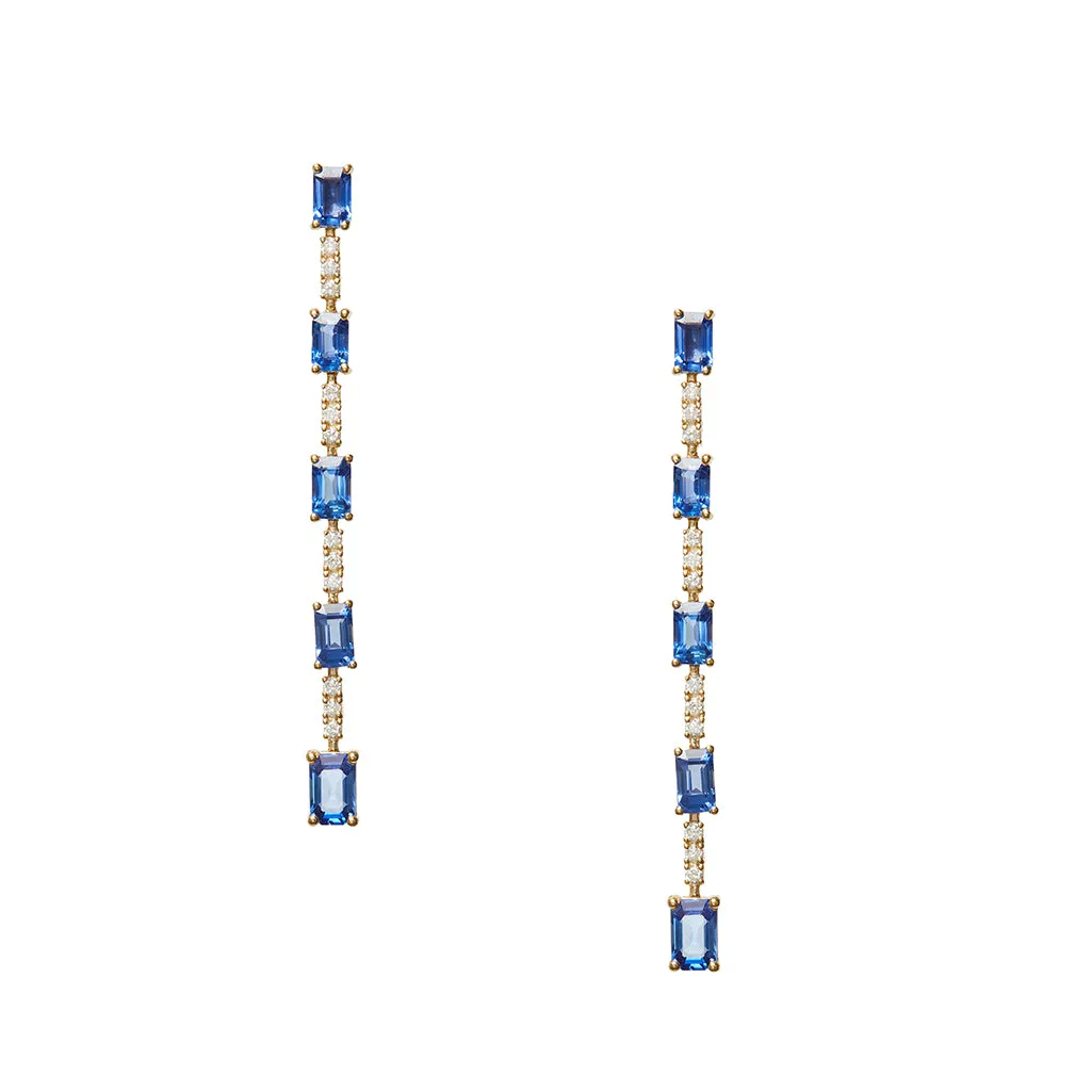 Deep Sapphire Drop Earrings