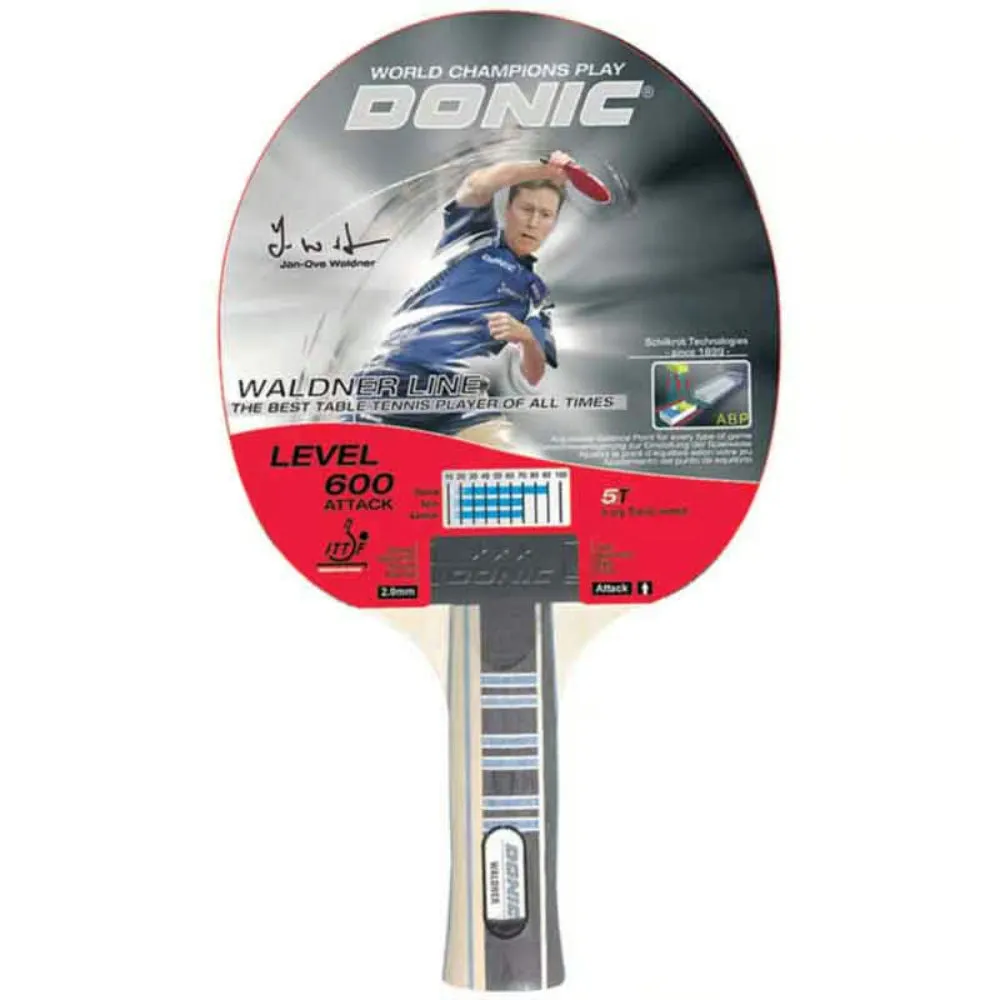 DONIC Waldner 600 Table Tennis Bat (Red)