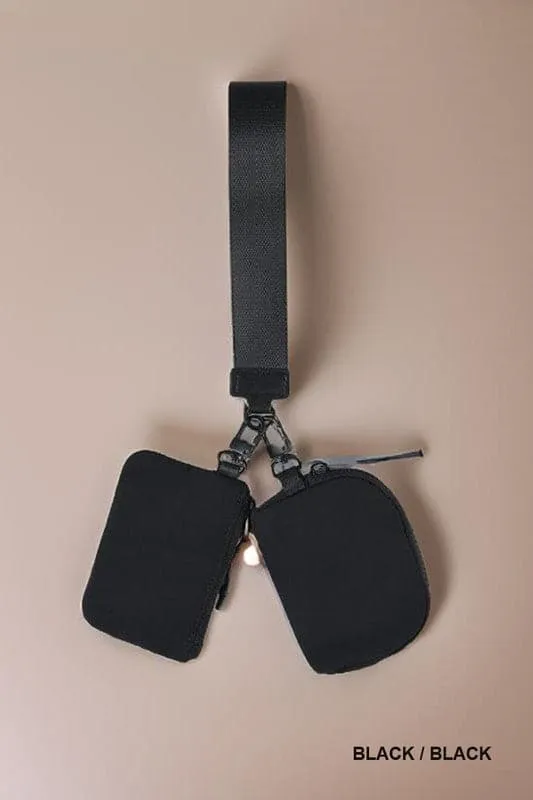 Dual Pouch Wristlet Keychain