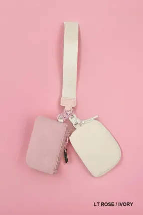 Dual Pouch Wristlet Keychain