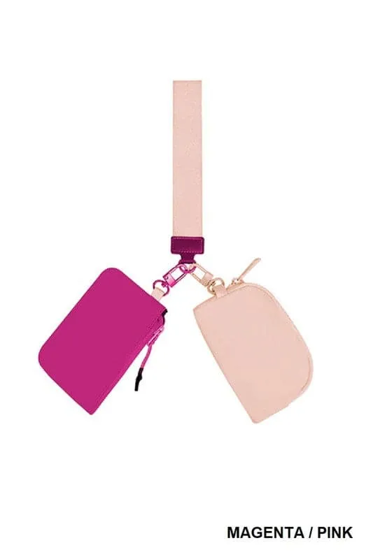 Dual Pouch Wristlet Keychain