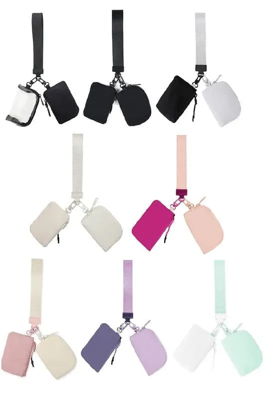 Dual Pouch Wristlet Keychain