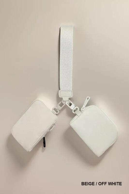 Dual Pouch Wristlet Keychain