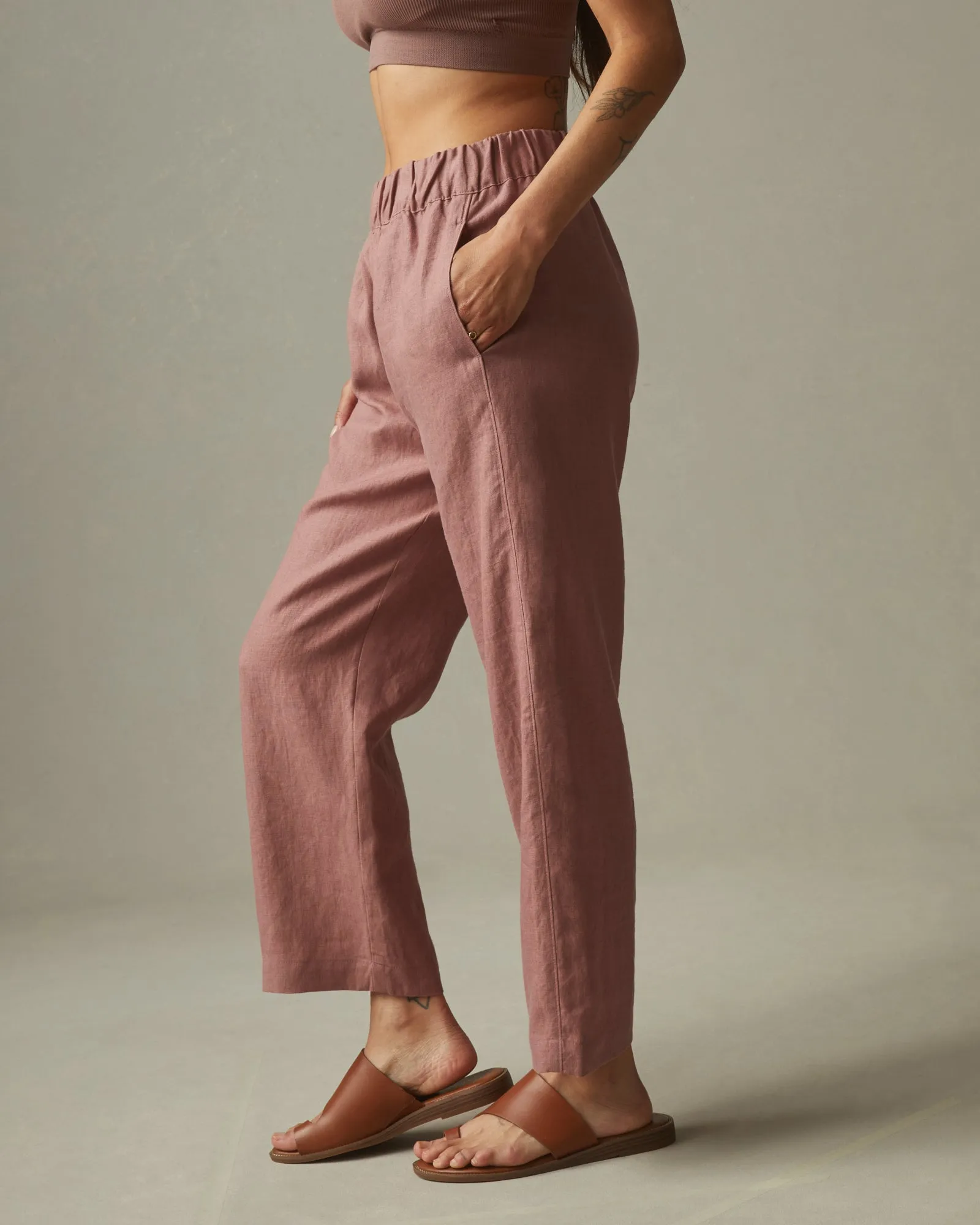 Easy Linen Pant - Burlwood