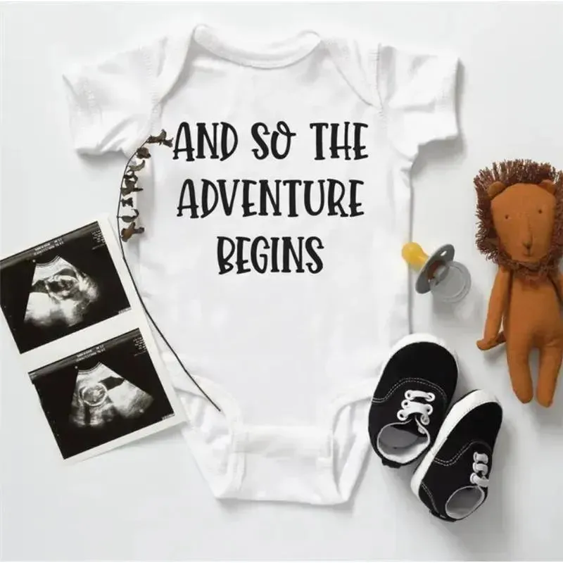 Eden & Eve - Adventure Begins Baby Onesie Baby, White/Black