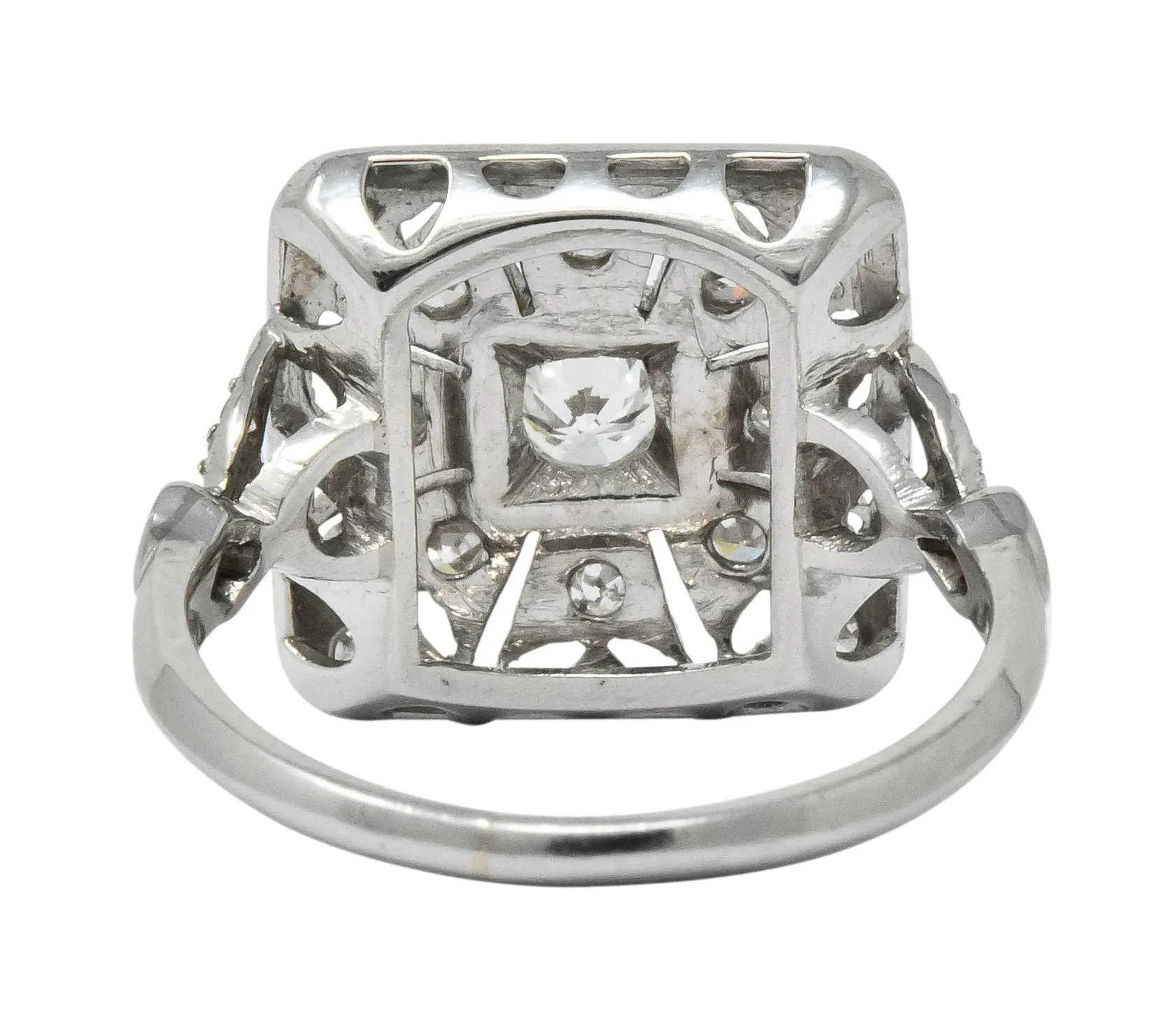 Edwardian Diamond Platinum Geometric Dinner Ring