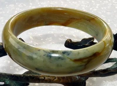 Elegant Earth Chinese  River Jade Bangle Brace;et  59.5mm (NJ2175)