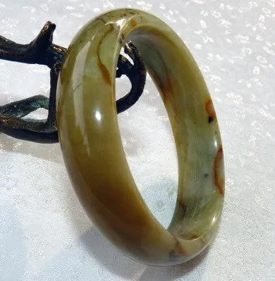 Elegant Earth Chinese  River Jade Bangle Brace;et  59.5mm (NJ2175)