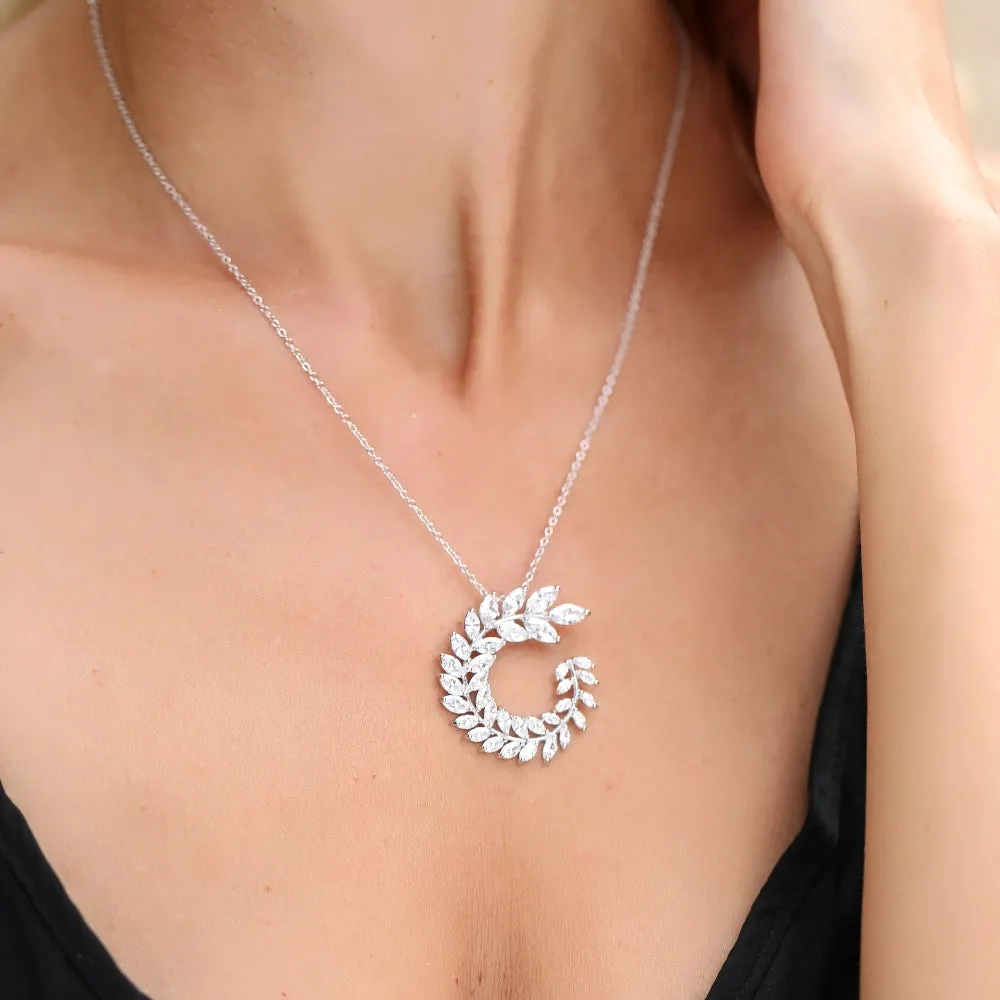 Ella Pendant in White Crystal