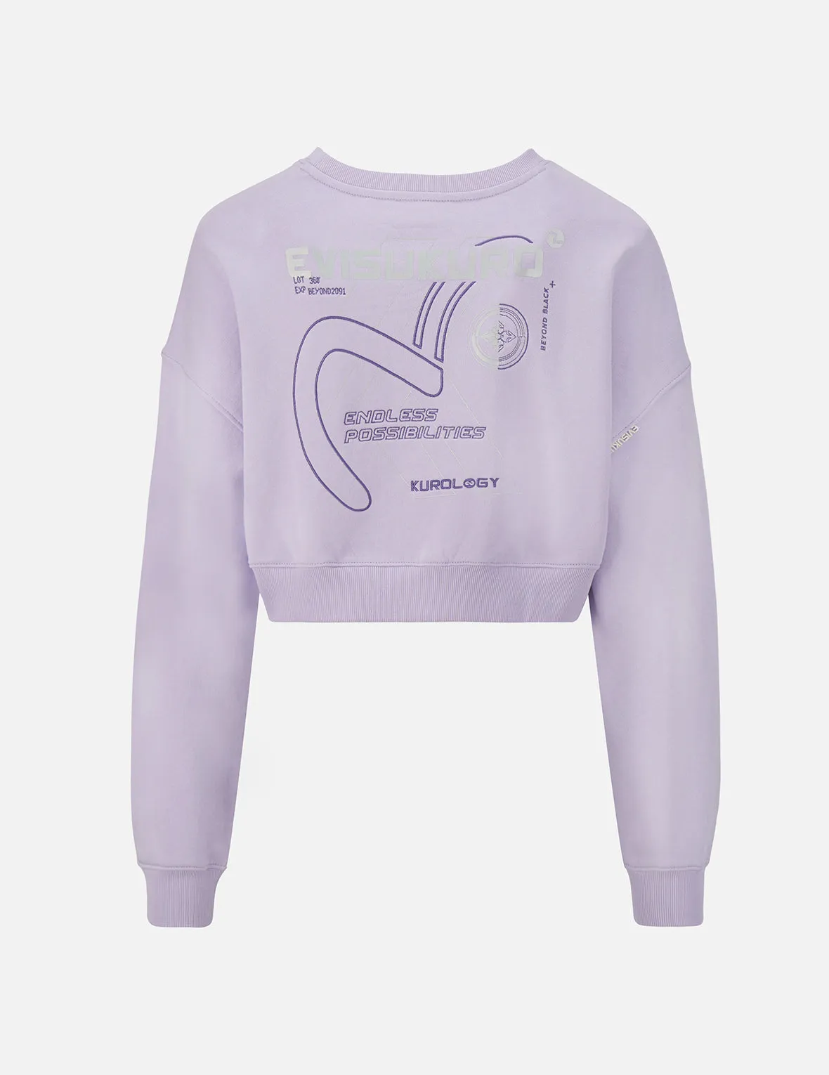 Embossed Seagull Cropped Sweatshirt