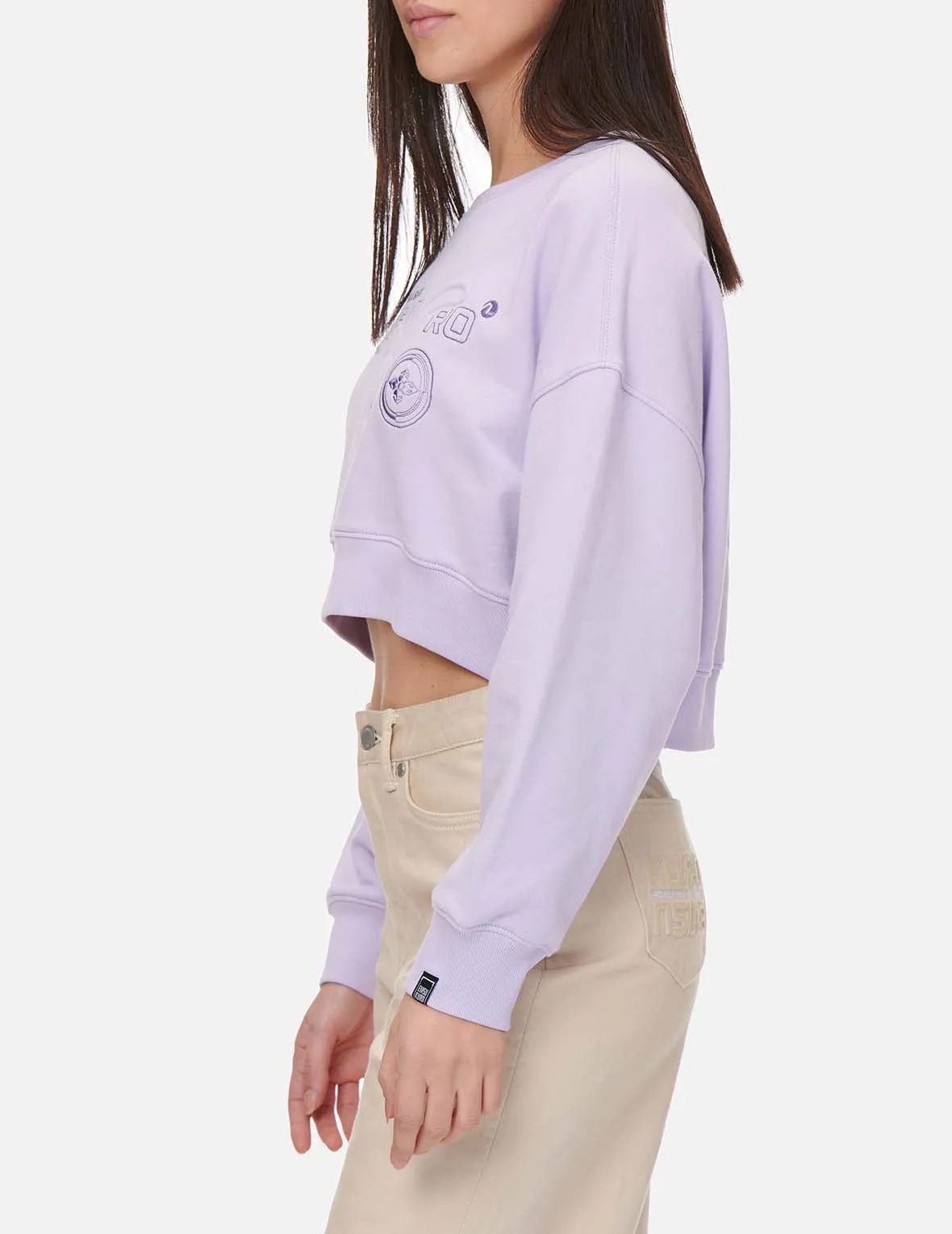 Embossed Seagull Cropped Sweatshirt