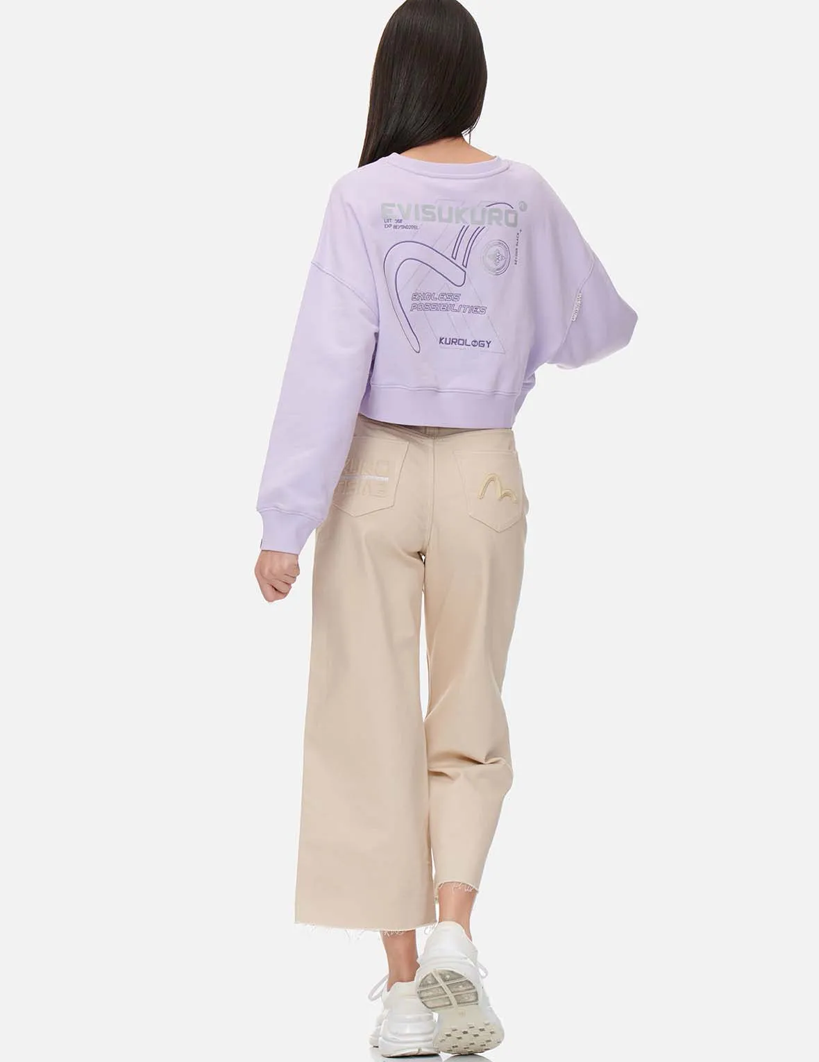 Embossed Seagull Cropped Sweatshirt