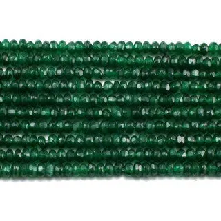 Emerald Jade Faceted Rondelle 4mm