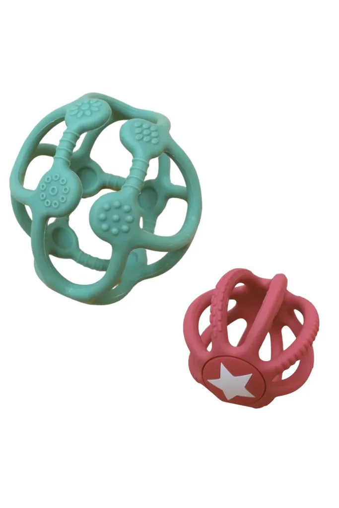 Fidget Ball & Sensory Ball Set- Teal & Dusty Pink