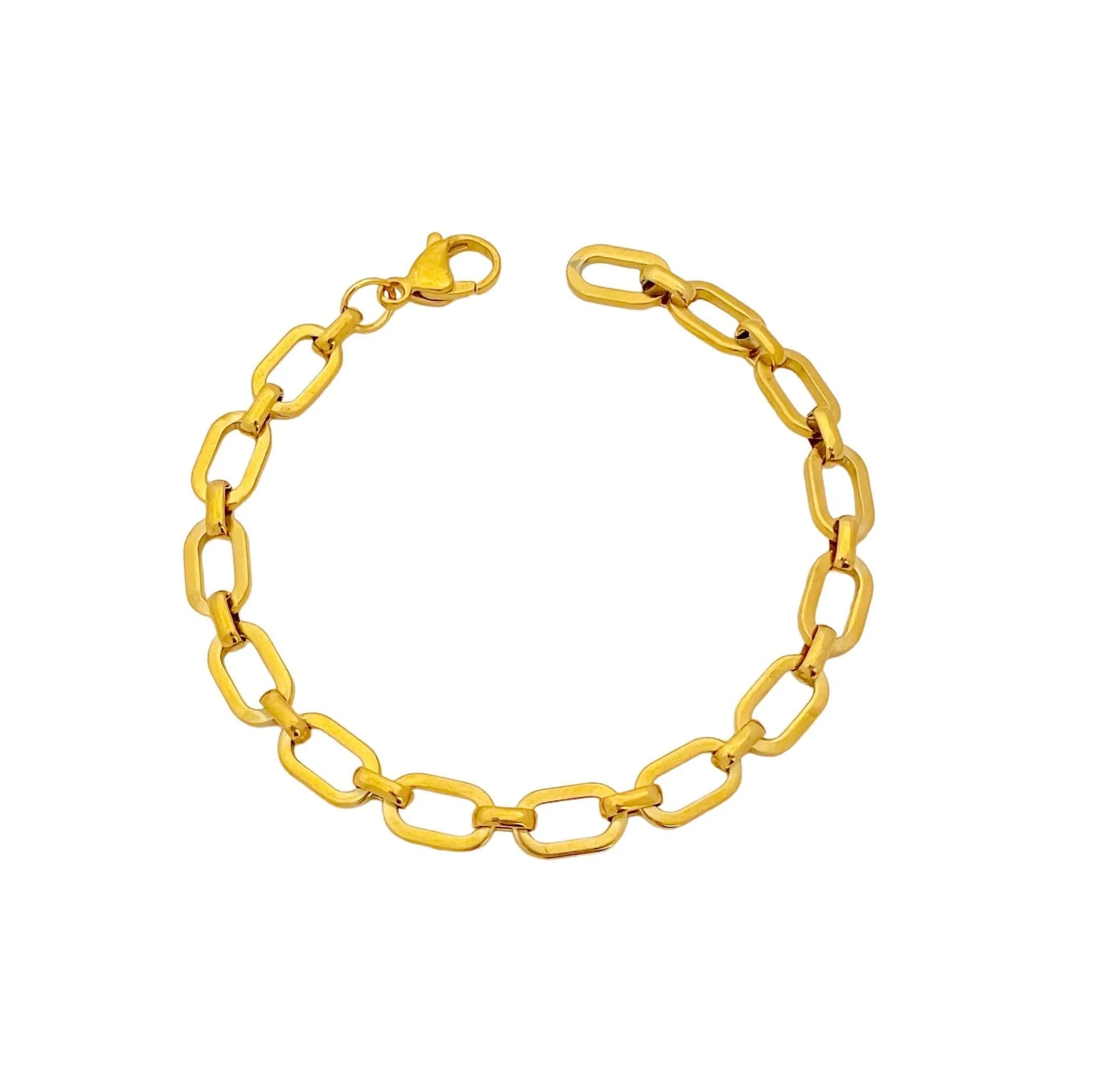 Flat Oval Chain Bracelet