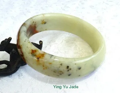 Flowing Earth Chinese River Jade Bangle Bracelet 59mm (NJ2527)