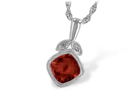 Garnet and Diamond 18 Pendant