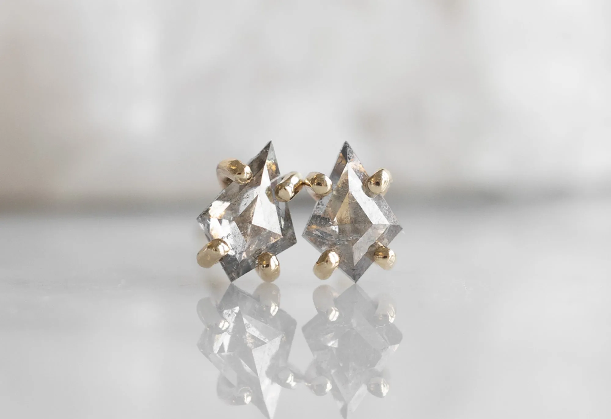 Geometric Diamond Kite Stud Earrings