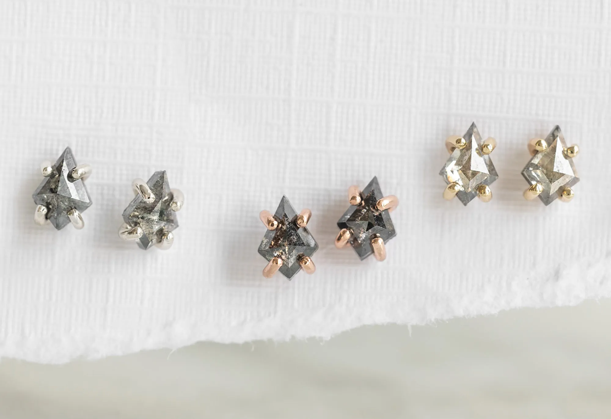 Geometric Diamond Kite Stud Earrings