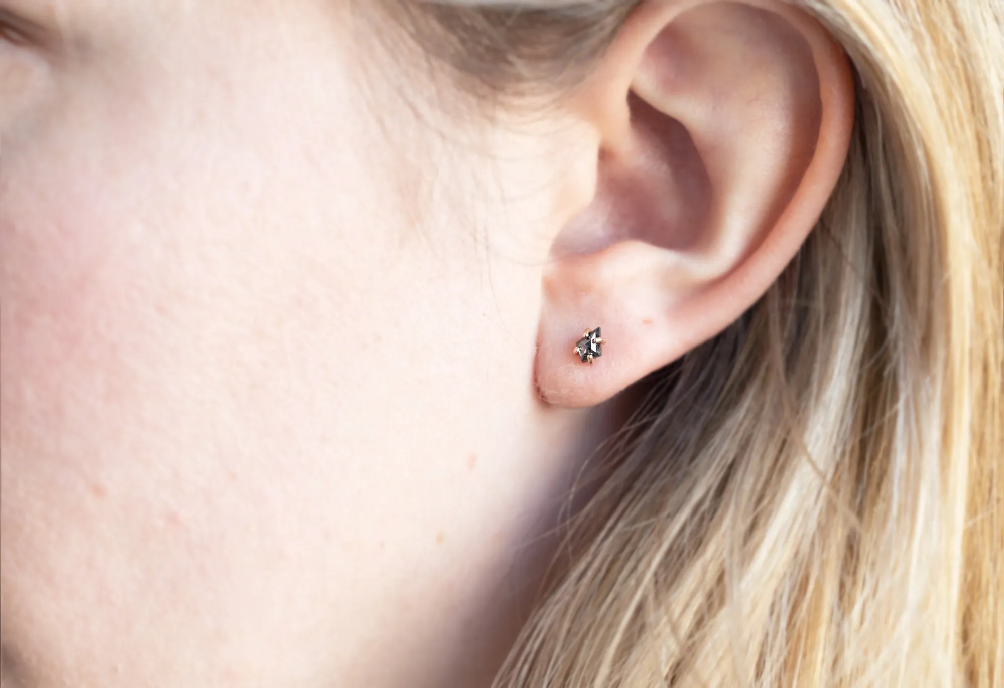 Geometric Diamond Kite Stud Earrings