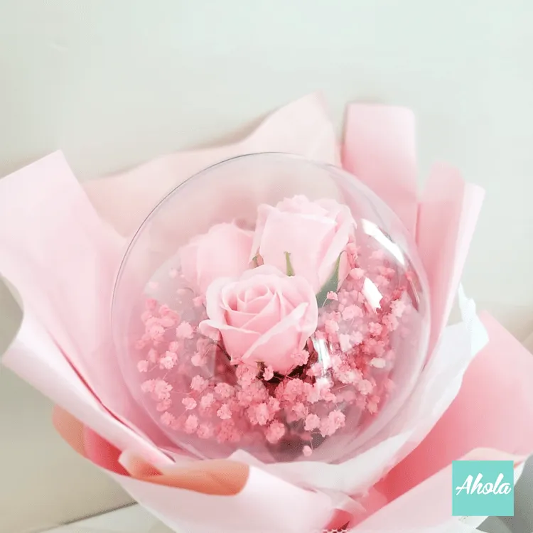 【Gift U】Dried/Soap Flowers Bubble ball Box Cup Set 乾花/香皂花氣球花配陶瓷杯禮袋套裝