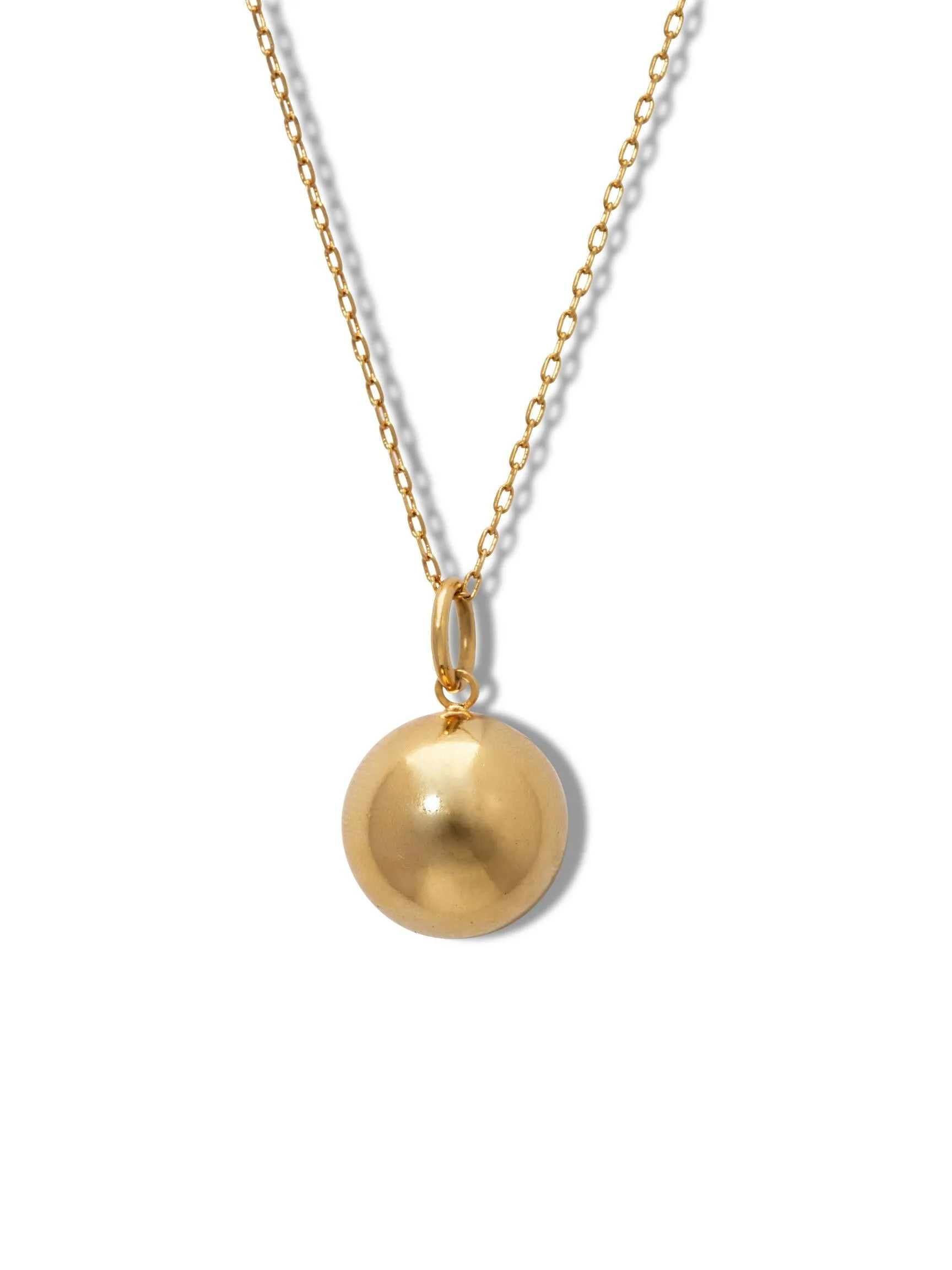 Gold Orbita Smooth Ball Necklace Pendant Charm