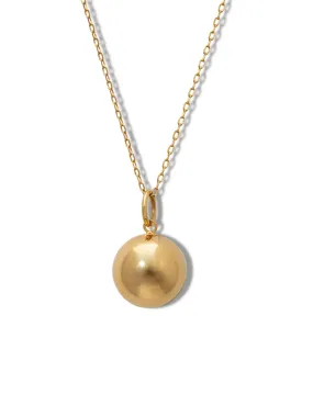 Gold Orbita Smooth Ball Necklace Pendant Charm