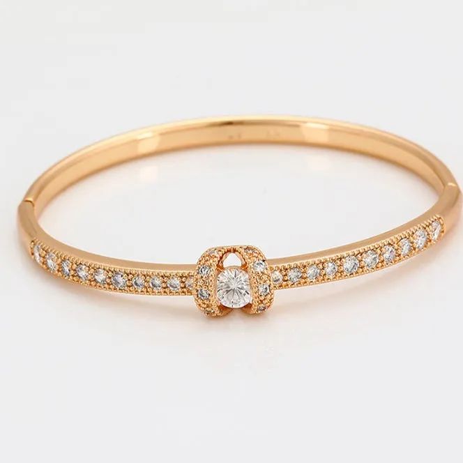 Gold Plated Hinged Bangle Bracelet