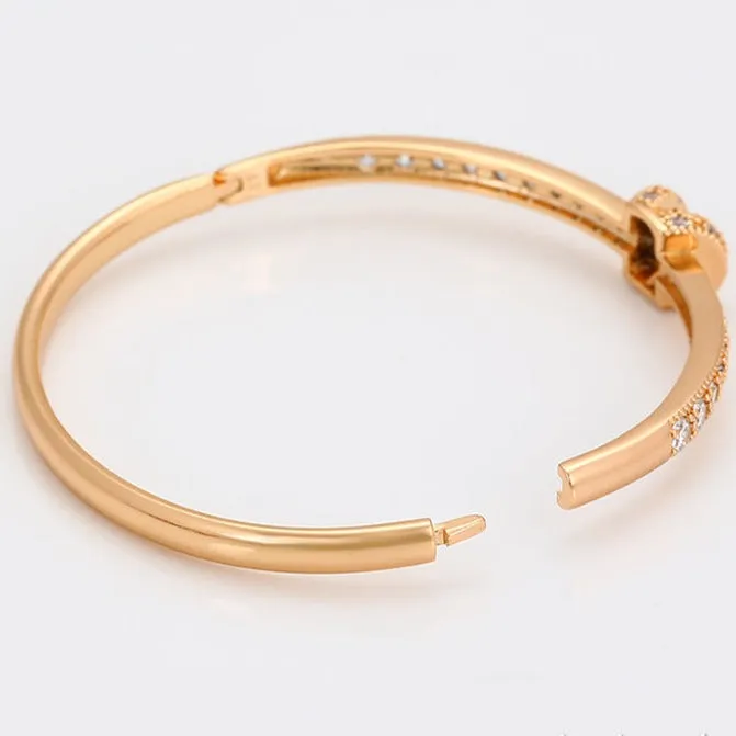 Gold Plated Hinged Bangle Bracelet