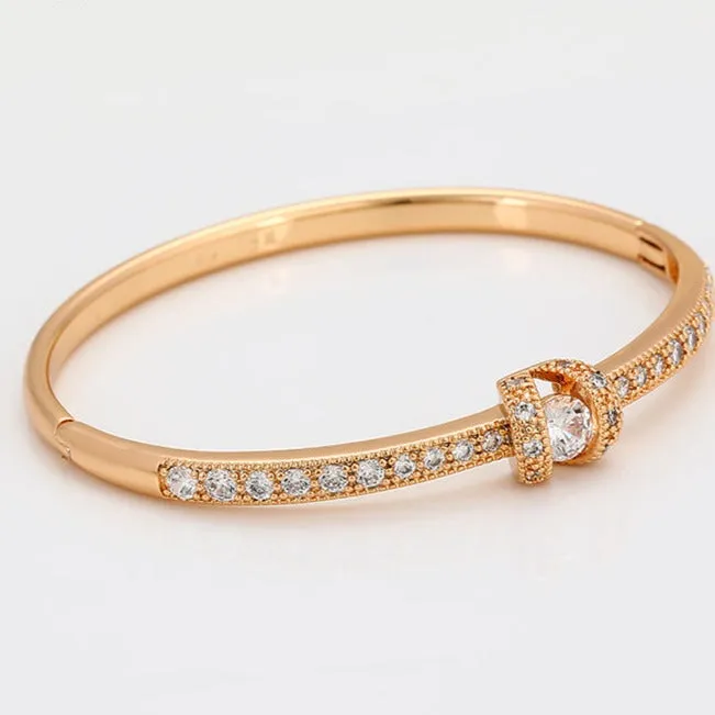 Gold Plated Hinged Bangle Bracelet