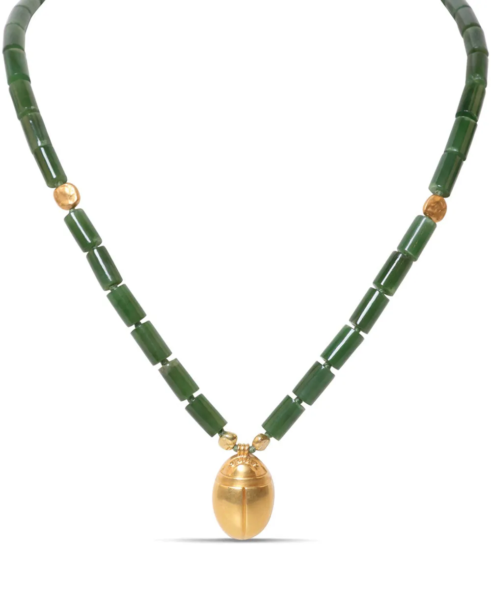 Gold Scarab Jade Necklace