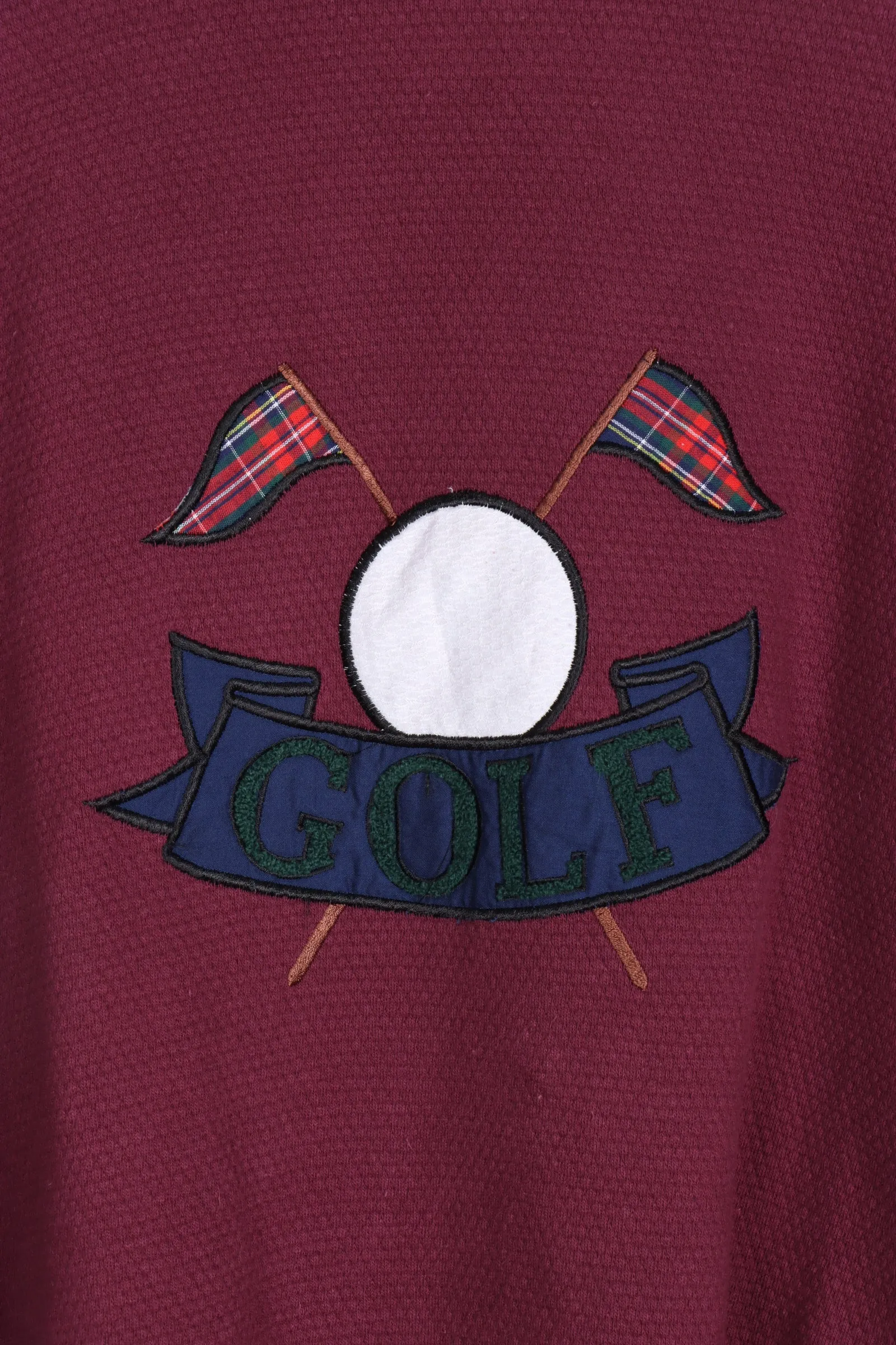 GOLF Burgandy & Purple Thin Textured  Korean Made Sweatshirt (XXL)